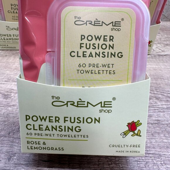 Lot Of 3 The Creme Shop Power Fusion Cleansing Towelettes Rose Lemongrass New - Picture 3 of 7